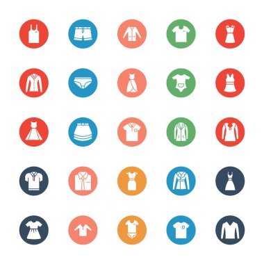 Giyim izole vektör simgeleri kolayca değiştirilebilir veya düzenlediğiniz ayarla