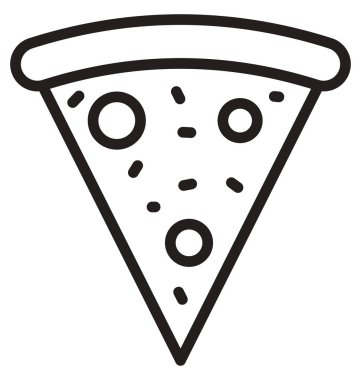 Kolayca değiştirilebilir veya düzenlediğiniz pizza izole vektör simgesi