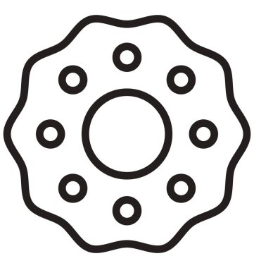 Kolayca değiştirilebilir veya düzenlediğiniz çerez izole vektör simgesi