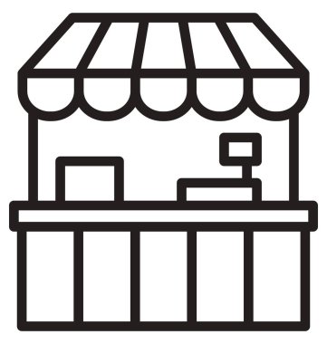 Kolayca değiştirilebilir veya düzenlediğiniz kiosk izole vektör simgesi