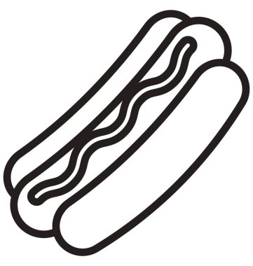 Kolayca değiştirilebilir veya düzenlediğiniz Hot Dog izole vektör simgesi