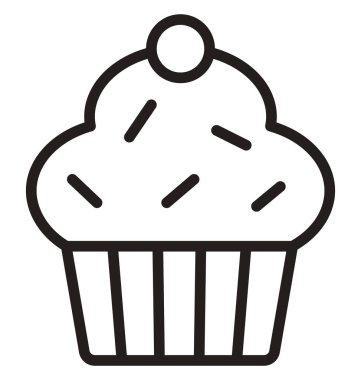 Kolayca değiştirilebilir veya düzenlediğiniz muffin izole vektör simgesi