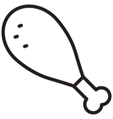 Kolayca değiştirilebilir veya düzenlediğiniz tavuk bacak parça izole vektör simgesi