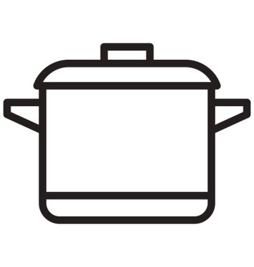 Kolayca değiştirilebilir veya düzenlediğiniz pişirme Pot izole vektör simgesi