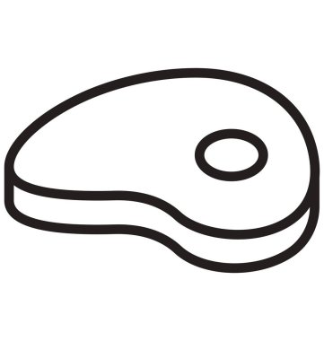 Kolayca değiştirilebilir veya düzenlediğiniz biftek izole vektör simgesi