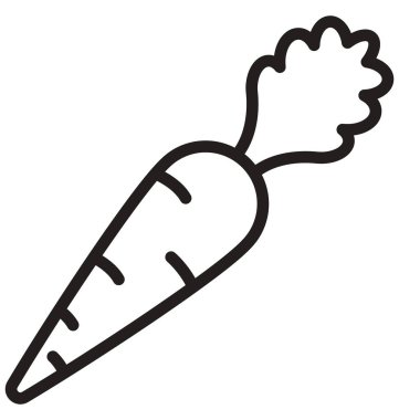 Kolayca değiştirilebilir veya düzenlediğiniz havuç izole vektör simgesi