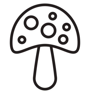 Kolayca değiştirilebilir veya düzenlediğiniz mantar izole vektör simgesi