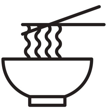 Kolayca değiştirilebilir veya düzenlediğiniz erişte izole vektör simgesi