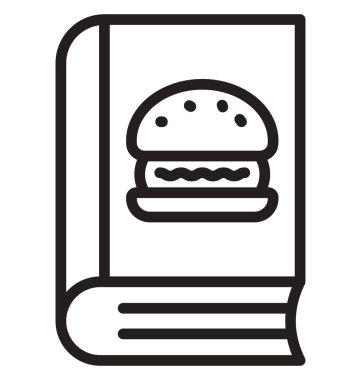 Kolayca değiştirilebilir veya düzenlediğiniz yemek tarifleri kitabı izole vektör simgesi