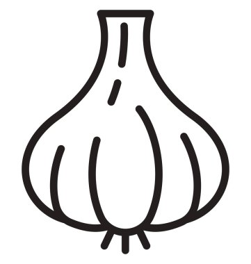 Kolayca değiştirilebilir veya düzenlediğiniz sarımsak ampul izole vektör simgesi