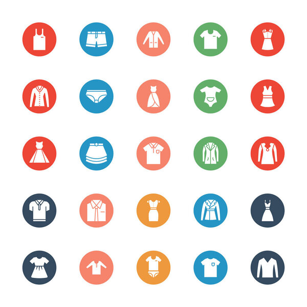 Clothing Isolated Vector Icons Set that can be easily modified or edit