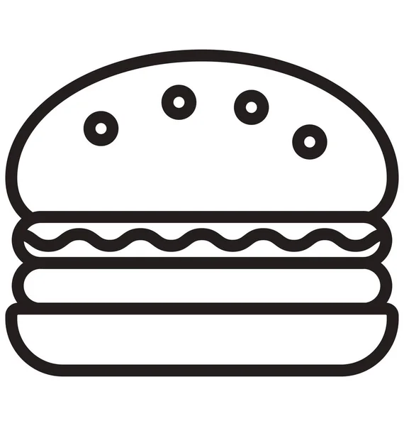 Burger Isolated Vector Ícone Que Pode Ser Facilmente Modificado Editar — Vetor de Stock