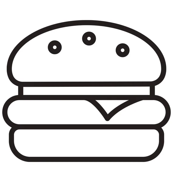 Burger Isolated Vector Ícone Que Pode Ser Facilmente Modificado Editar — Vetor de Stock