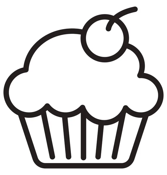 Isolation Des Muffins Icône Vectorielle Qui Peut Être Facilement Modifiée — Image vectorielle