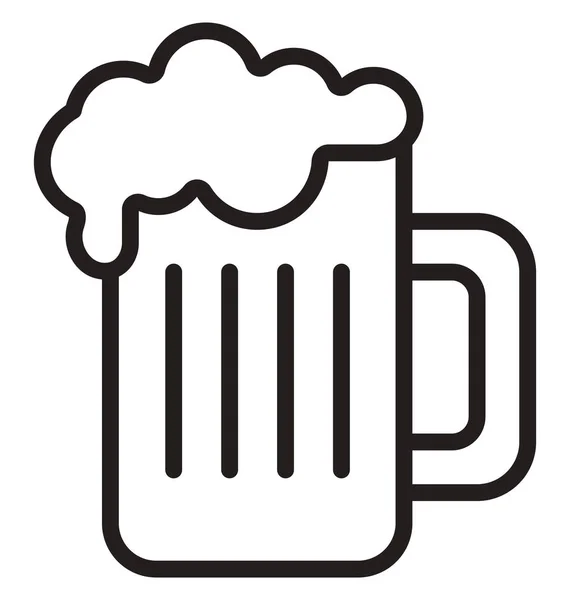 啤酒杯隔离矢量图标 可以很容易地修改或编辑 — 图库矢量图片