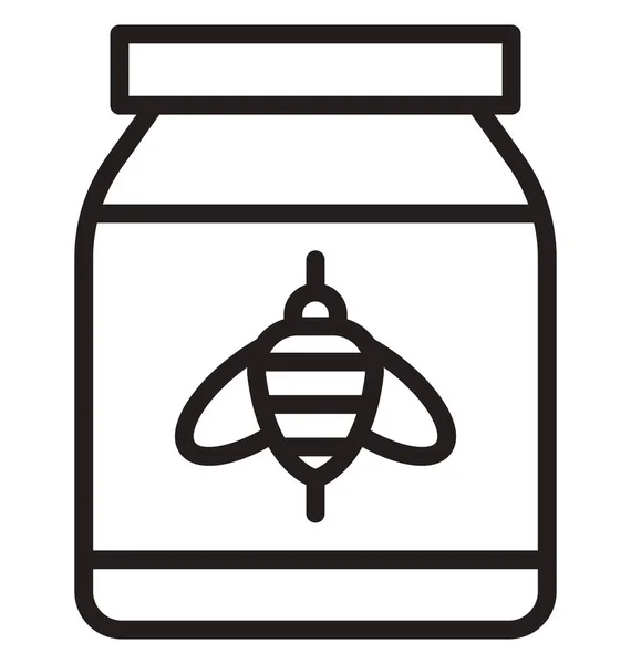 Honey Jar Icono Vector Aislado Que Puede Modificar Editar Fácilmente — Vector de stock