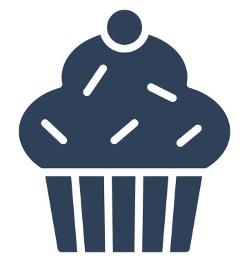 Kolayca değiştirilebilir veya düzenlediğiniz muffin izole vektör simgesi