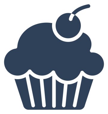 Kolayca değiştirilebilir veya düzenlediğiniz muffin izole vektör simgesi