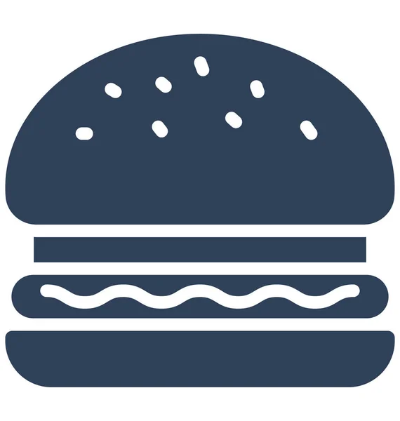 Kolayca Değiştirilebilir Veya Düzenlediğiniz Burger Izole Vektör Simgesi — Stok Vektör