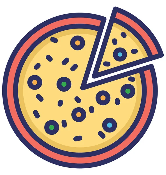 Pizza Isolated Vector Icon Can Easily Modified Edit — Stock Vector
