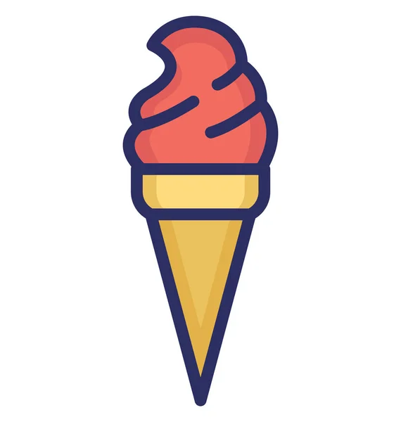 Ice Cone Isolated Vector Icon Can Easily Modified Edit — Stock Vector