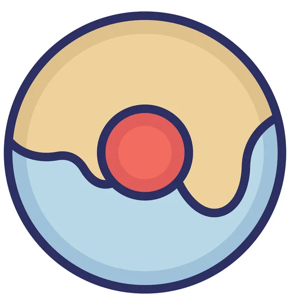 Donut Icono Vector Aislado Que Puede Modificar Editar Fácilmente — Vector de stock