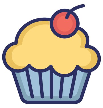 Kolayca değiştirilebilir veya düzenlediğiniz muffin izole vektör simgesi