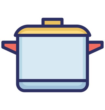 Kolayca değiştirilebilir veya düzenlediğiniz pişirme Pot izole vektör simgesi