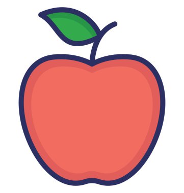 Kolayca değiştirilebilir veya düzenlediğiniz elma izole vektör simgesi