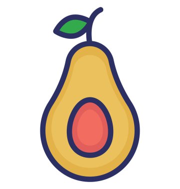 kolayca değiştirilebilir veya düzenlediğiniz avokado, guacamole izole vektör simgesi