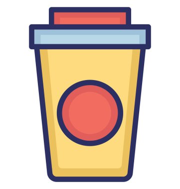 Kolayca değiştirilebilir veya düzenlediğiniz kahve tek kullanımlık fincan izole vektör simgesi