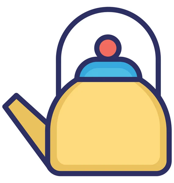 Teakettle Isolated Vector Icon Can Easily Modified Edit — Stock Vector