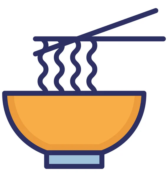 Noodles Icono Vector Aislado Que Puede Modificar Editar Fácilmente — Vector de stock