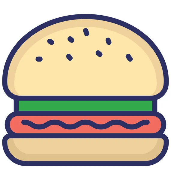 Burger Isolated Vector Ícone Que Pode Ser Facilmente Modificado Editar —  Vetores de Stock