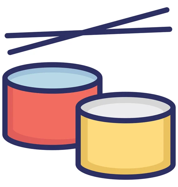 寿司与筷子隔离矢量图标 可以很容易地修改或编辑 — 图库矢量图片
