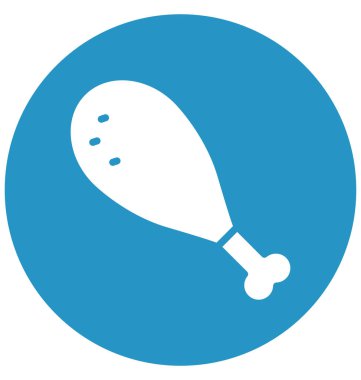 Kolayca değiştirilebilir veya düzenlediğiniz tavuk bacak parça izole vektör simgesi