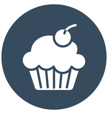 Kolayca değiştirilebilir veya düzenlediğiniz muffin izole vektör simgesi