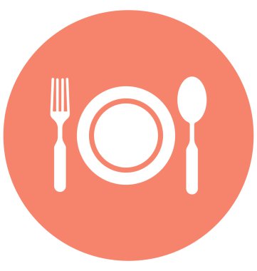 Kolayca değiştirilebilir veya düzenlediğiniz yemek izole vektör simgesi