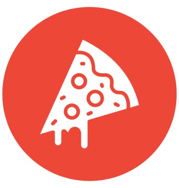 Kolayca değiştirilebilir veya düzenlediğiniz pizza dilim izole vektör simgesi