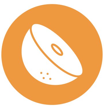 Kolayca değiştirilebilir veya düzenlediğiniz yarım portakal izole vektör simgesi