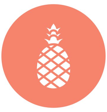 Kolayca değiştirilebilir veya düzenlediğiniz ananas izole vektör simgesi