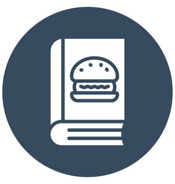 Kolayca değiştirilebilir veya düzenlediğiniz yemek tarifleri kitabı izole vektör simgesi