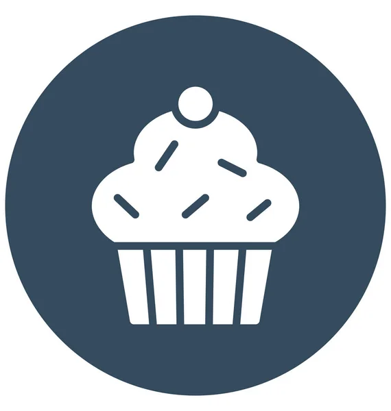 Muffin Elszigetelt Vector Icon Könnyen Módosítható Vagy Szerkeszthető — Stock Vector