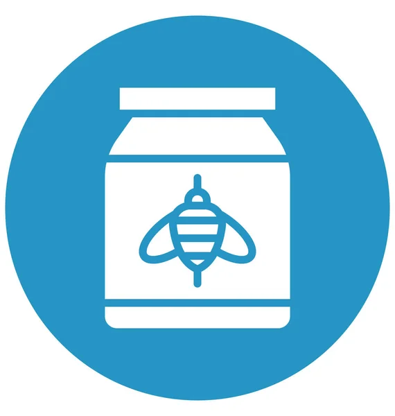 Honey Jar Isolated Vector Icon Can Easily Modified Edit — Stock Vector