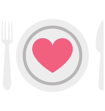 Kolayca değiştirilebilir veya düzenlediğiniz yemek izole vektör simgesi