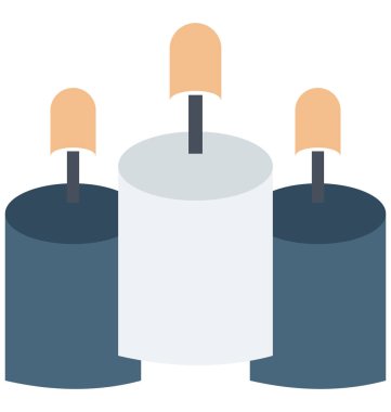  Yanan mumlar kolayca değiştirilebilir veya düzenlediğiniz izole vektör simgesi