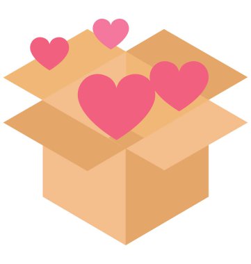 Karton kutu kolayca değiştirilebilir veya düzenlediğiniz izole vektör simgesi