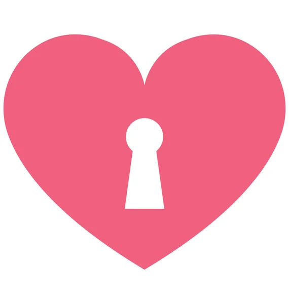 Καρδιά Κλειδί Υποδοχή Απομονωμένες Εικονίδιο Διάνυσμα Που Μπορεί Εύκολα Τροποποιηθεί — Διανυσματικό Αρχείο