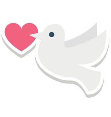 Kuş izole vektör simgesi kolayca değiştirilebilir veya düzenlediğiniz