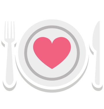 Kolayca değiştirilebilir veya düzenlediğiniz yemek izole vektör simgesi